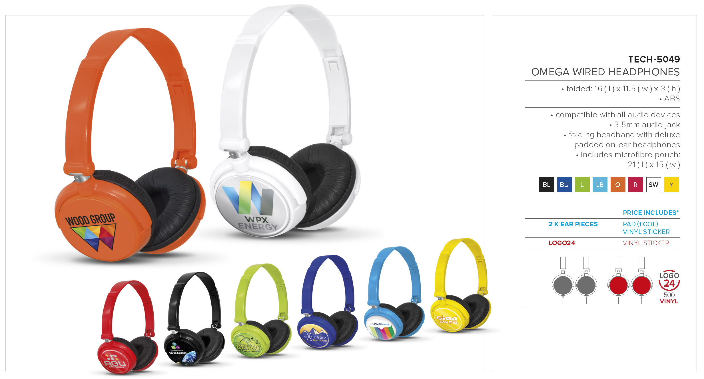 TECH-5049 - Omega Wired Headphones - Catalogue Image